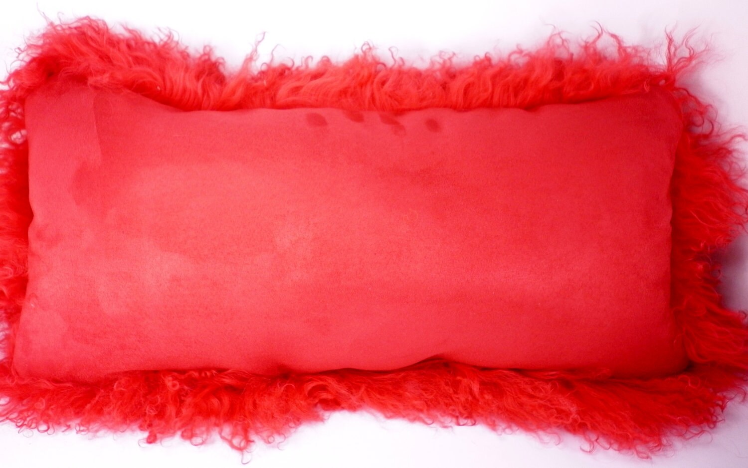 Real Genune Mongolan/tbetan Lamb Fur Ball Pllow Red | Etsy