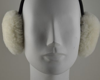Natural Shearling lamb Fur Earmuffs dyed new