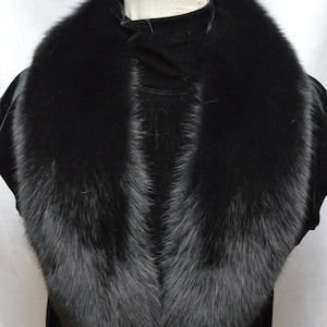 Real Black Fox Detachable Fur Collar Men Women New  Made In US  Authentic Genuine