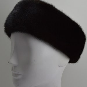 Black Mink Fur Headband new Manufactured in USA