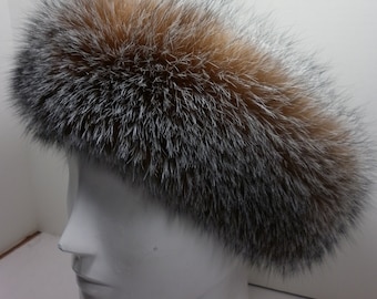 Real Crystal Fox Fur Headband new Manufactured in US