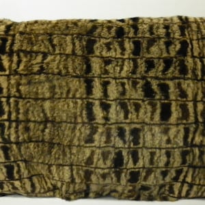 Real Genuine Sheared Dyed Crocodile Animal Print Rabbit Fur Pillow  new      authentic fur cushion