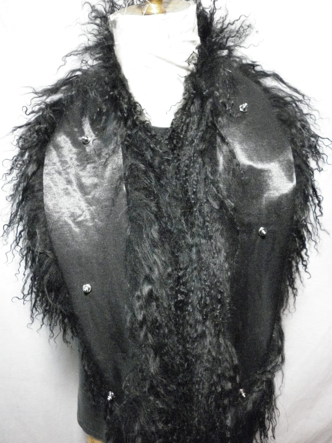 Mongolian Tibetan Fur Collar Dyed Black New Made in Usa Real - Etsy