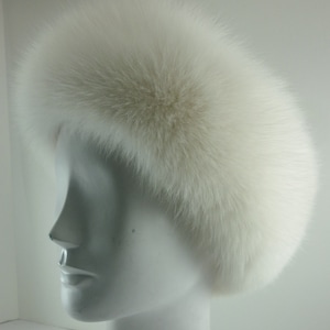 Shadow White Fox Fur Headband new Manufactured in US