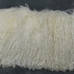 Mongolian Lamb Natural White Fur Lumbar Sheepskin