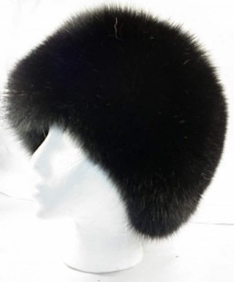 Real Black Fox Fur Hat new made in the usa Etsy