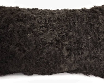 Dark Brown Kalgan lamb Fur pillow Insert Included