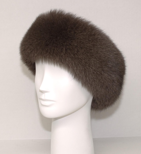 Sable Brown Fox Fur Headband new Manufactured in US