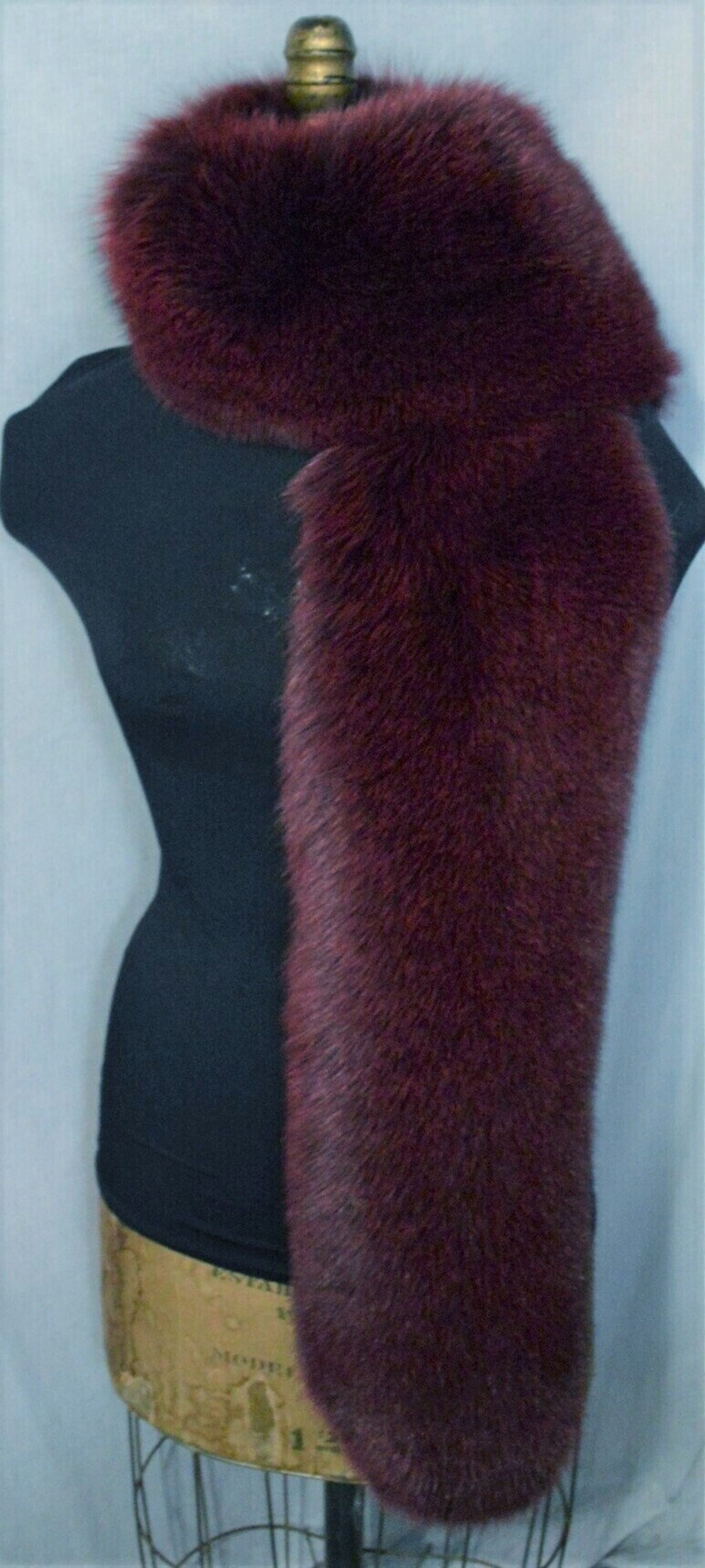 Real Fox Fur Boa Scarf Burgundy Wine New Made in the USA Etsy
