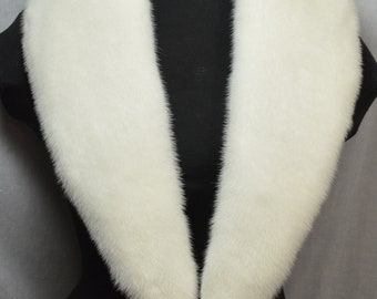 Real White Mink Fur Collar Men Women detachable new made in usa authentic  Genuine