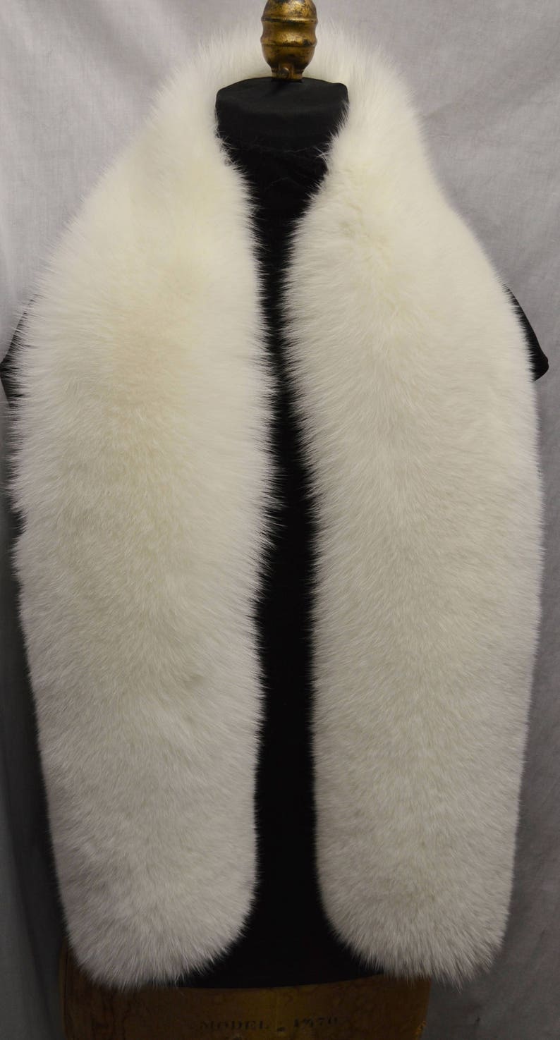 Real Fox Fur Boa White Scarf New Made in the USA Etsy