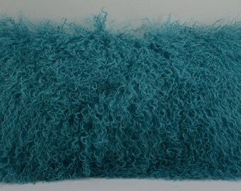 turquoise fur pillows