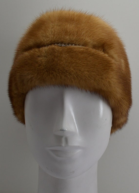Whiskey Mink Fur Headband With Rhinestones New - Etsy display picture 3