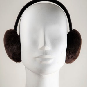 Brown  Shearling lamb Fur Earmuffs new