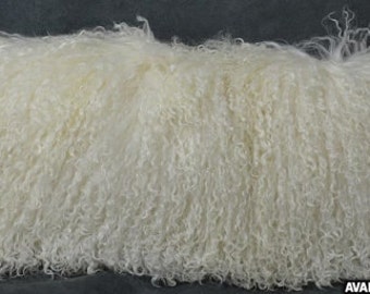 Natural White Mongolian lamb fur pillow Tibetan genuine Fur