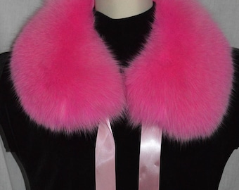 Real Genuine Pink Fox Fur Collar New Manufactured in US Authentic
