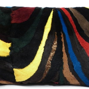 Real Genuine Mink sections Sheared Fur Pillow  new     authentic