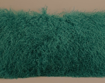 Mongolian Lamb fur Turquoise Pillow tibet  tibetan new   authentic genuine real cushion insert included