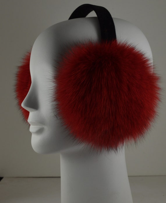 Real Fox ? Ear Muffs Winter Ultralarge Real Fox Fur Earmuffs Earlap Ear Muff  main image 4
