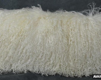 Real Genuine Natural Mongolian Lamb fur Pillow new   authentic tibet fur cushion insert included