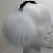 Real Brightened White Fox Fur Earmuffs new made in usa 