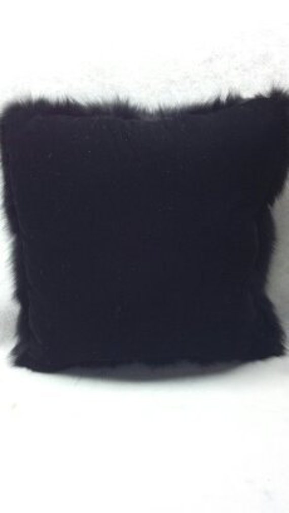 Real Genuine Silver Fox Sections Fur Pillow 18 x 18 New made in usa fur cushion