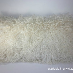 Real  Natural Mongolian Lamb fur Lumbar Pillow New sheepskin fur cushion insert included