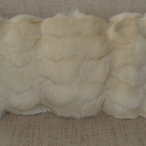 Cream Real Fox Fur Pillow  Insert Included  authentic fur cushion
