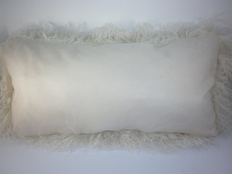 Natural White Mongolian Lamb Fur Pillow Tibetan Genuine Fur Etsy