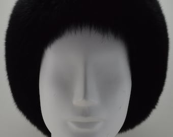 Black Fox Fur Headband new Manufactured in US