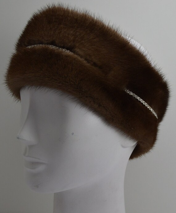 Real FurHeadband With Rhinestones Crystal Embellished Faux Fur Headband Silver Leaf Diamante  main image 3