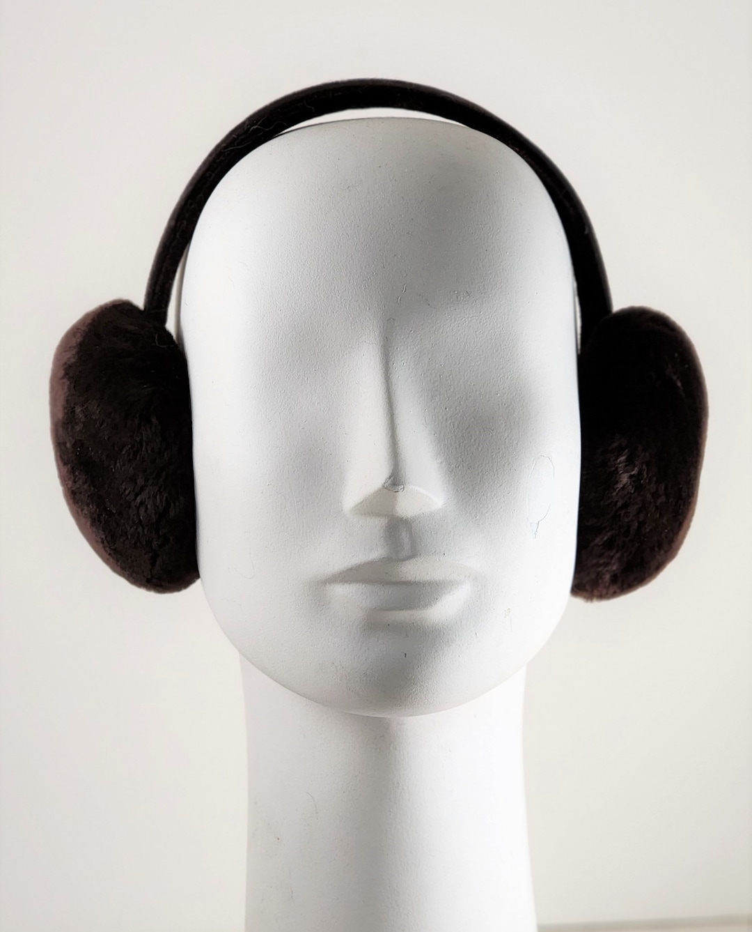 Dark Brown Shearling Lamb Fur Earmuffs New Etsy
