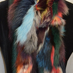 Real Fox fur scarf boa muti color New
