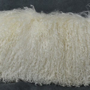 Mongolian wool Tibet Lamb Pillow White Fur Natural