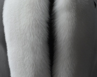 Real Snow White Fox Fur Boa  Stole Collar Scarf New Genuine Fur Manufactured in US