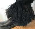 Mongolian lamb Fur boot cuffs  detachable black Cuff New   tibet fur