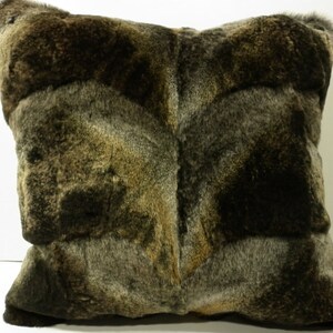 Real Coyote Fur Pillow Sheared multi color