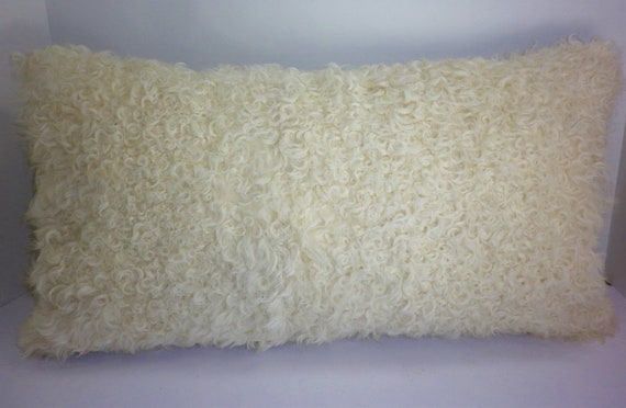 Real Genuine Kalgan Lamb Fur Forest Green Pillow New made in usa fur cushion