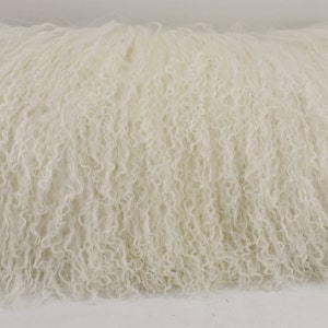 Mongolian Lamb Pillow White Natural new authentic tibet sheepskin fur cushion insert included