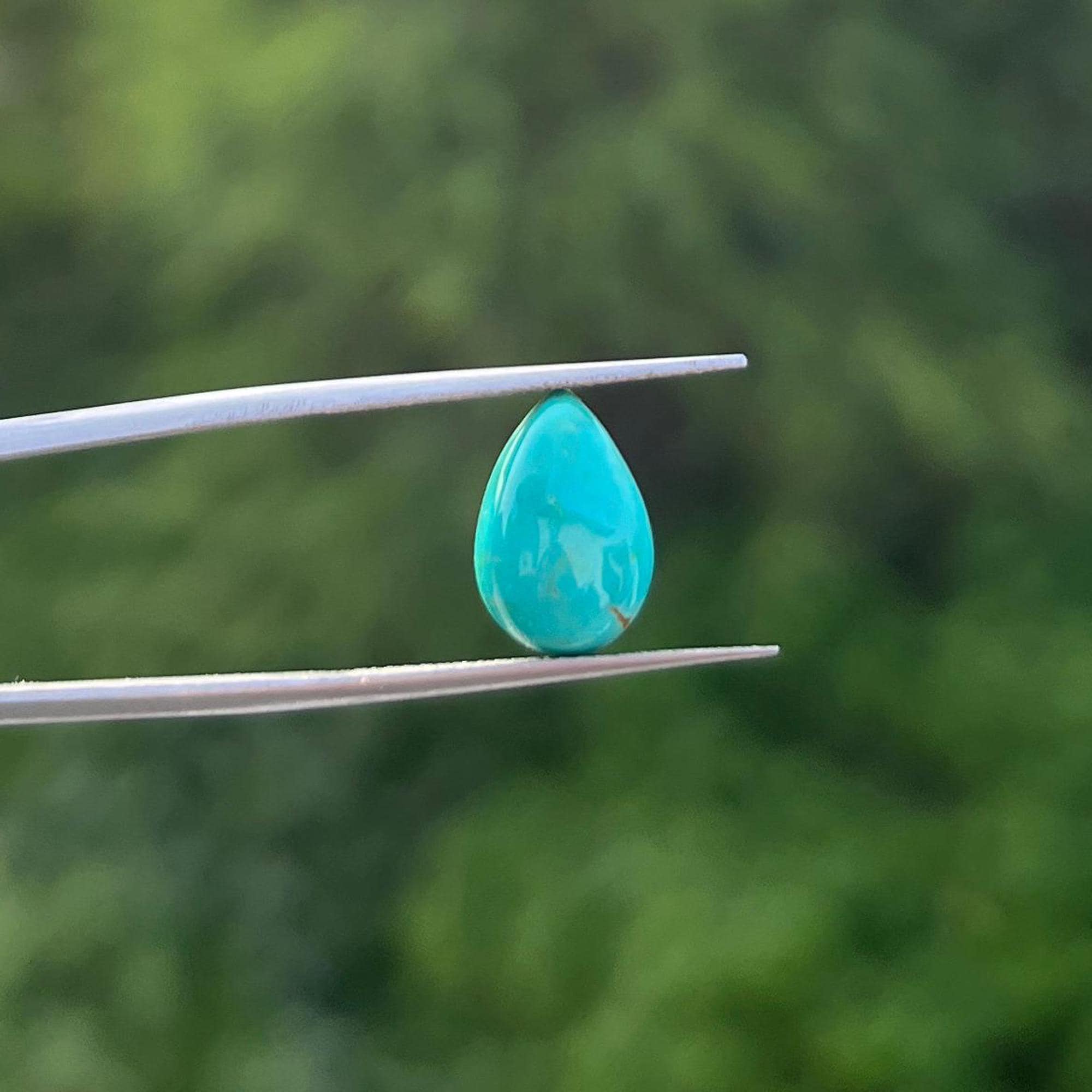 8X12MM Pear Arizona Turquoise Cabochon-Flat Back Natural Turquoise Gemstone
