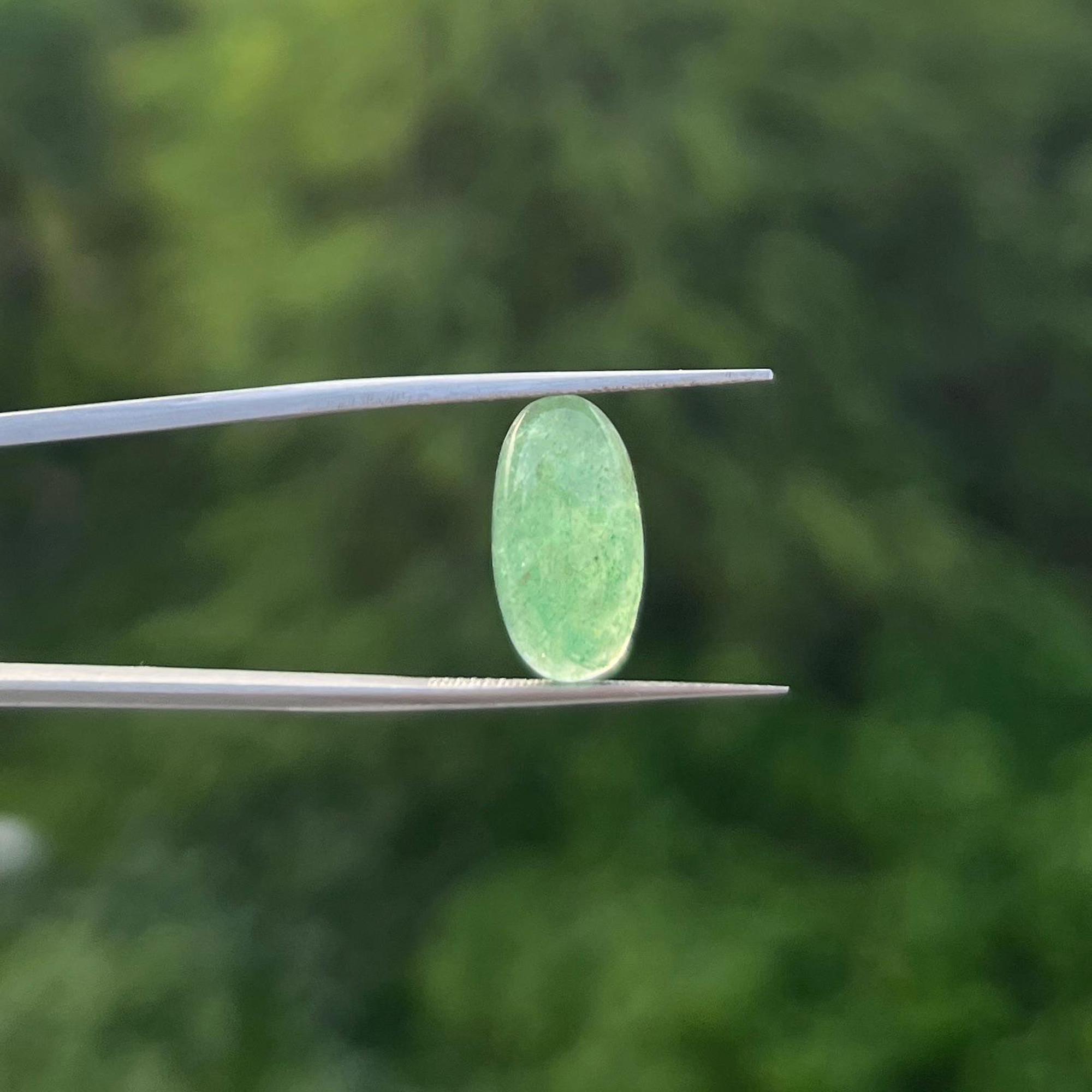 Natural Green Strawberry Quartz Cabochon-Oval Cut Stone-8x16mm Loose Gemstone