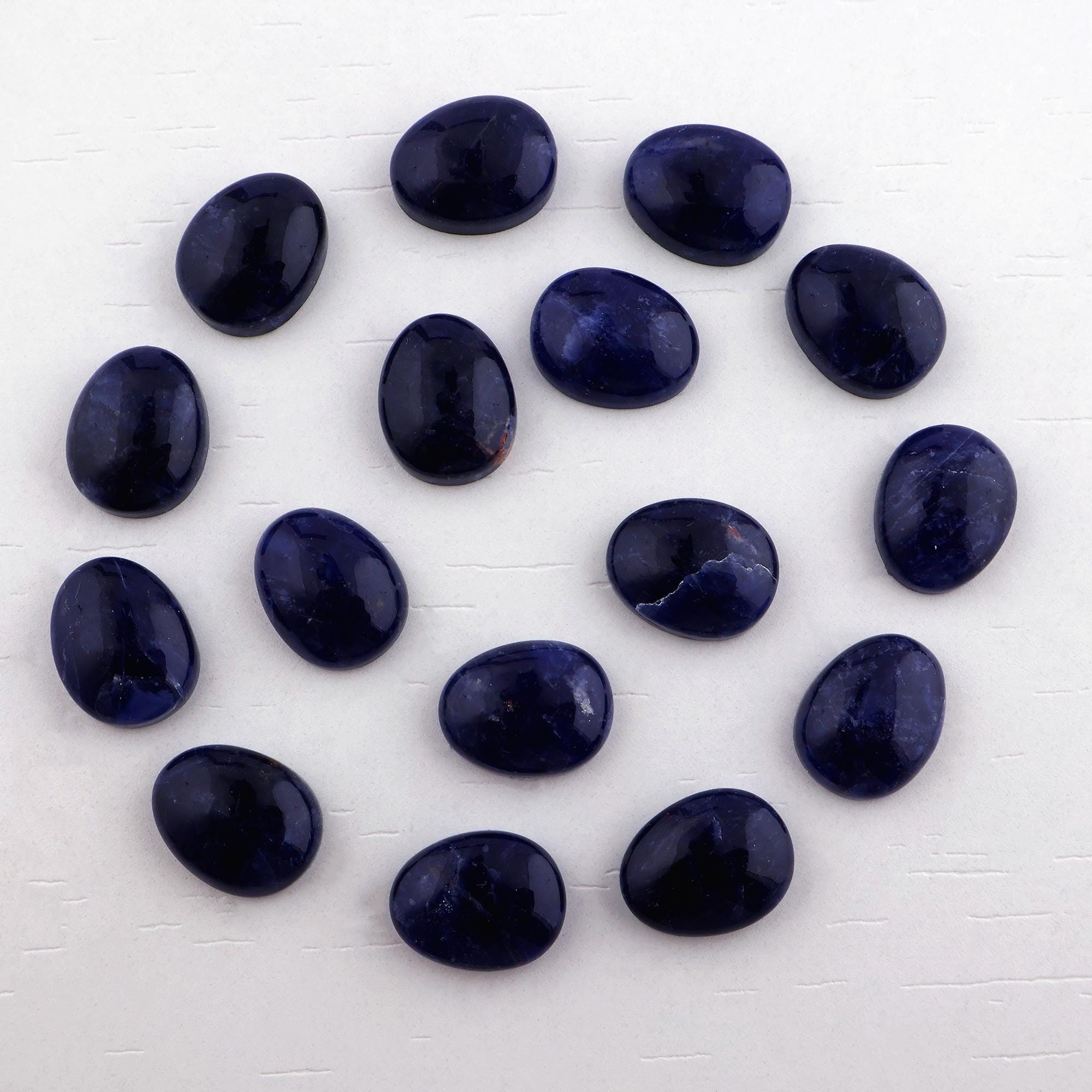 42.25 Cts Sodalite Cabochon Egg-Shaped Flat Back Standard Size Gemstone