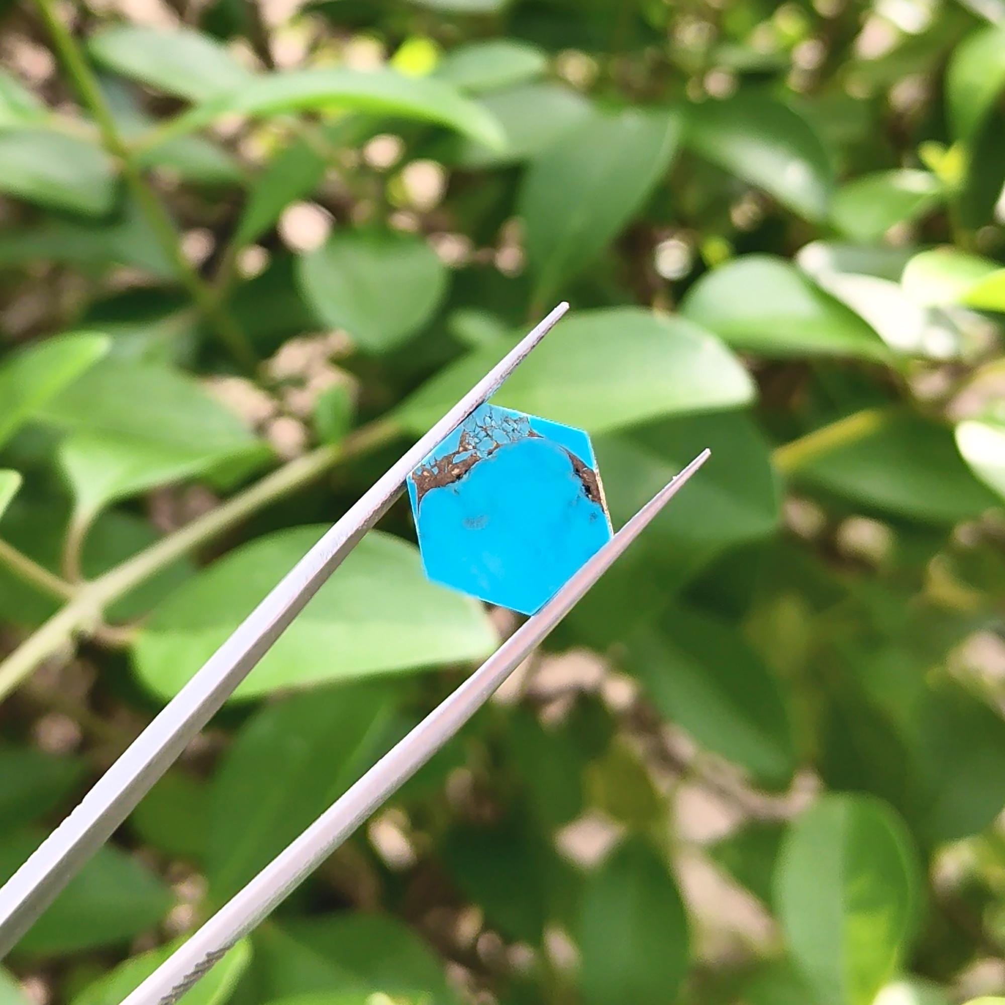 12mm Mohave Copper Turquoise – Flat Hexagon Gemstone (29.1 Carats)