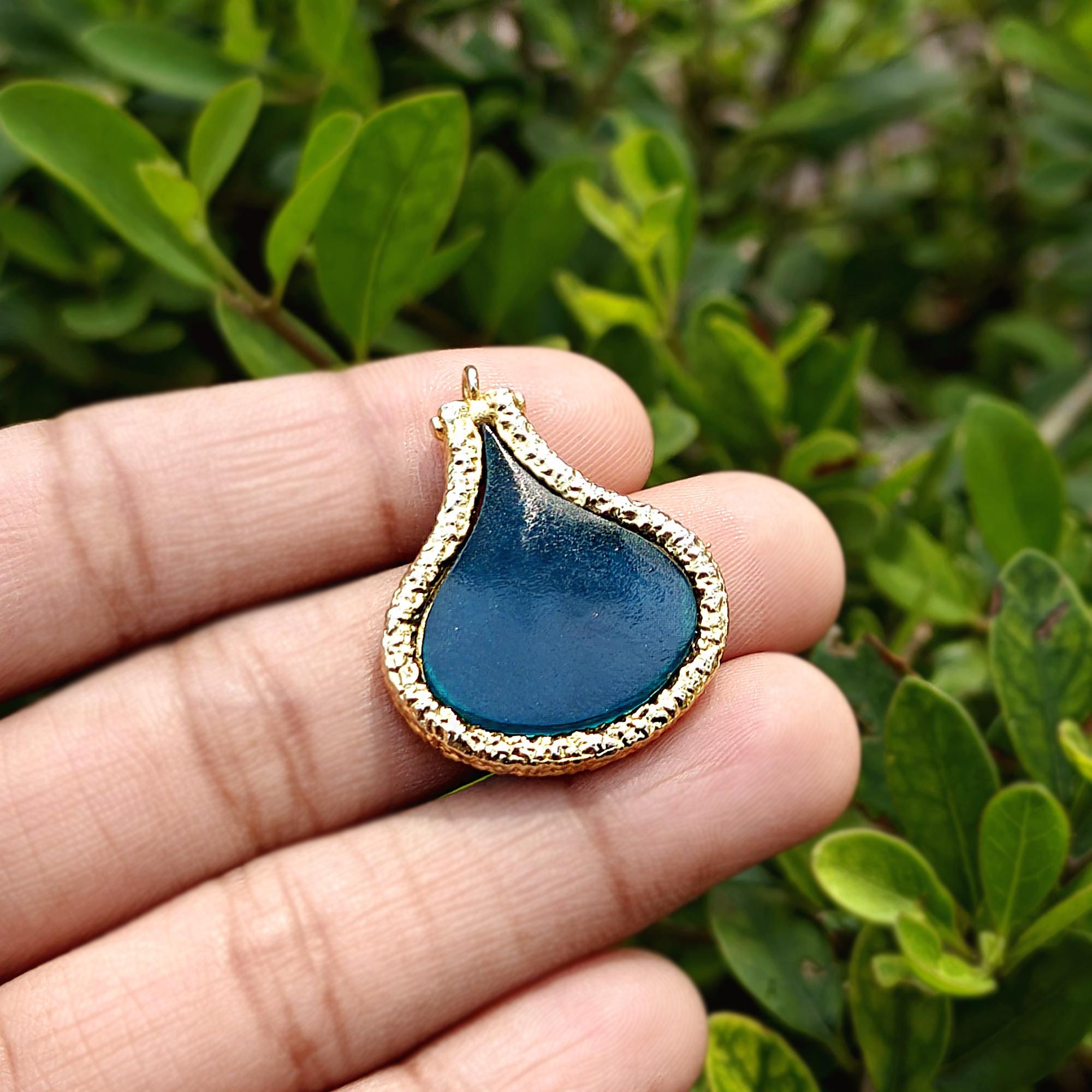 Pear Shape Stone Necklace Drop Apatite Jade Pendant Charm Connector Components