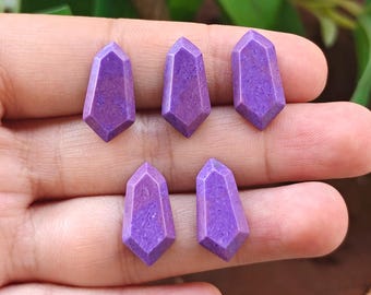 Purple Turquoise Hand Carved Loose Gemstone Polished Stone For Jewelry Making