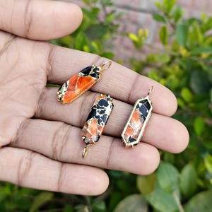 Mohave Copper Turquoise Pendant: Gold Plated Prong Set Charm