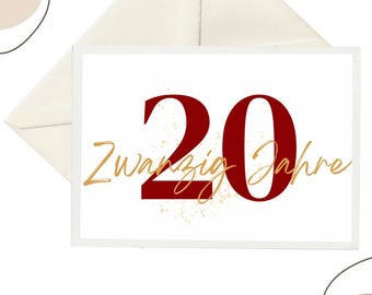 20. Geburtstagskarte Für Meine Tochter – Persönliche Geschenkkarte Mit Liebevollem Design