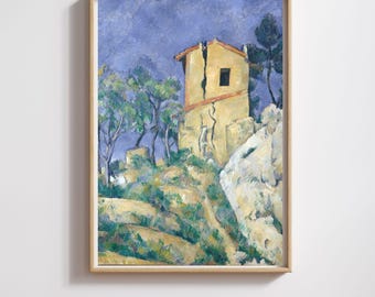 Paul Cezanne Classic Painting | The House With the Cracked Walls | Restored & 300DPI | (Digital Product)
