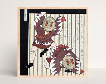 Vintage Japanese Sumo Wrestler Print | RIJKS Museum | Bold Abstract Pattern | Restored | 300DPI (Digital Download)