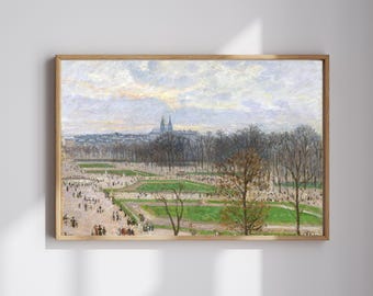 Camille Pissarro Classic Landscape | Garden of the Tuileries on a Winter Afternoon | Restored & 300DPI | (Digital Product)